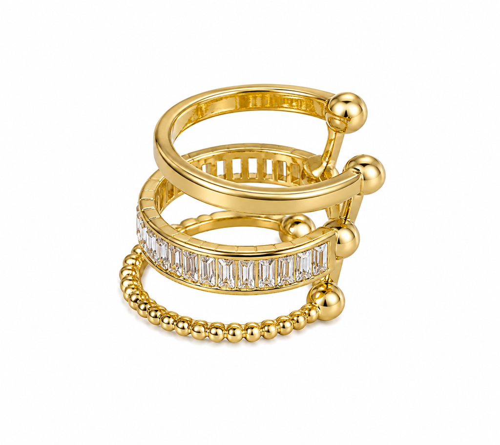 Luxe Triple Pavé Ear Cuff