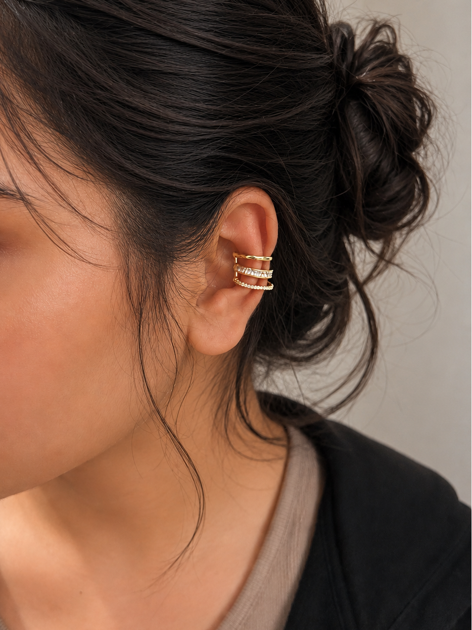 Luxe Triple Pavé Ear Cuff