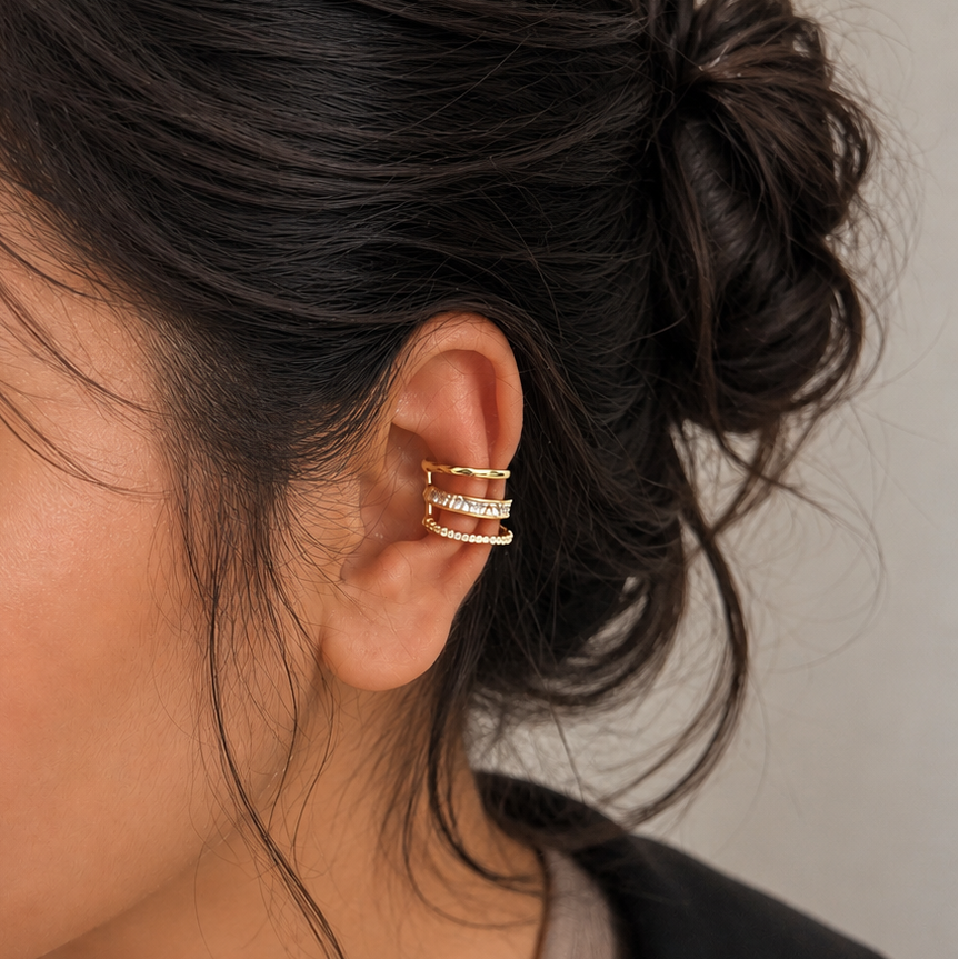 Luxe Triple Pavé Ear Cuff