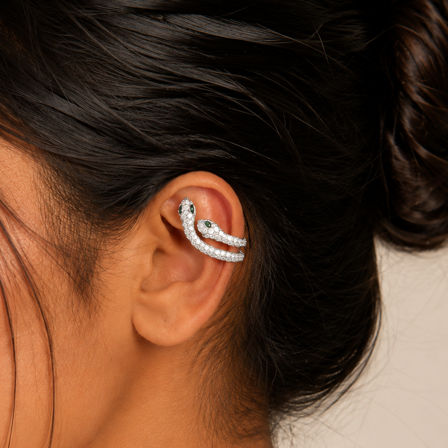 Emerald Serpent Ear Cuff