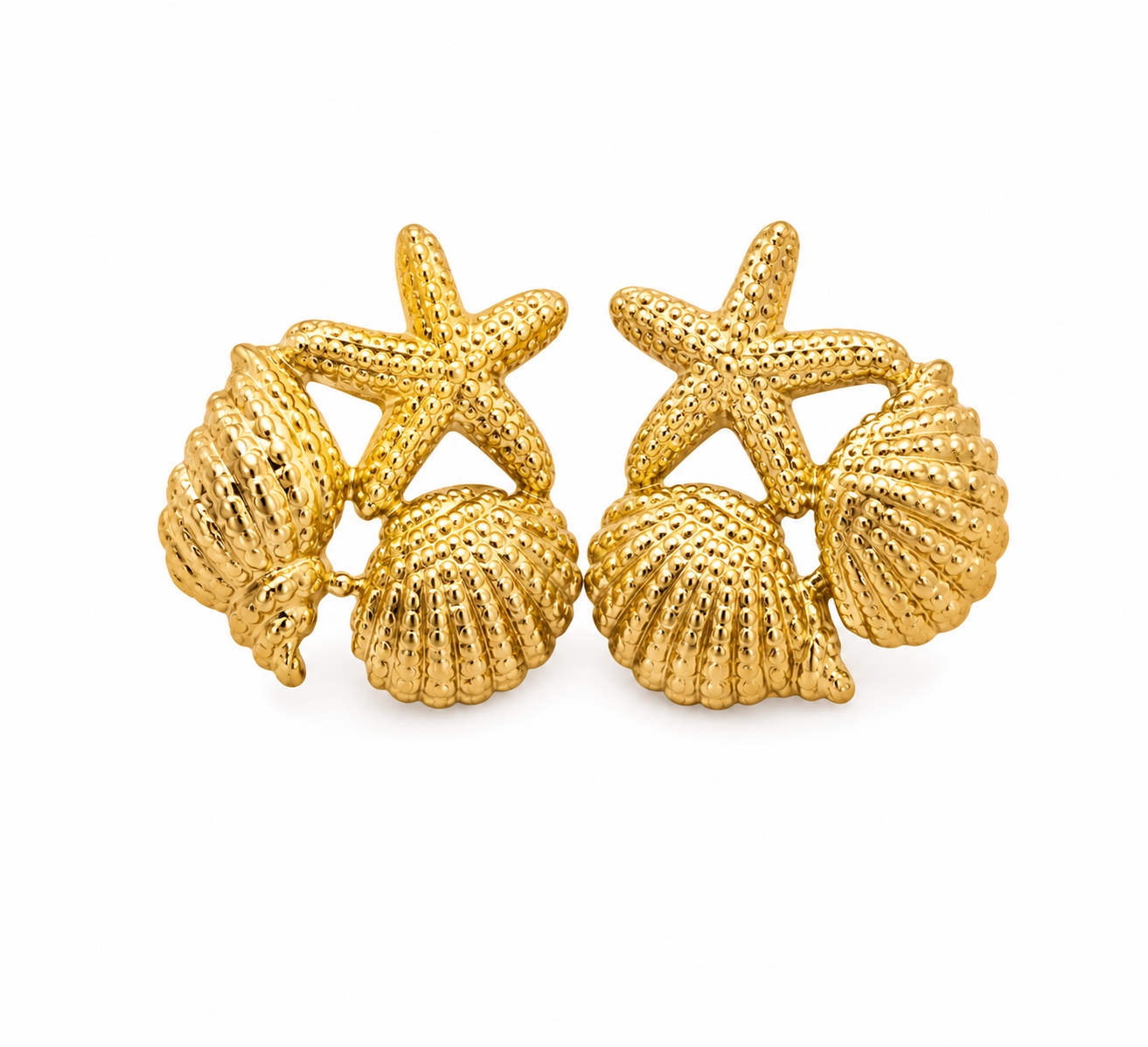 Seabreeze Starfish Shell Stud Earrings