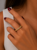 Crystal Orbit Beaded Ring