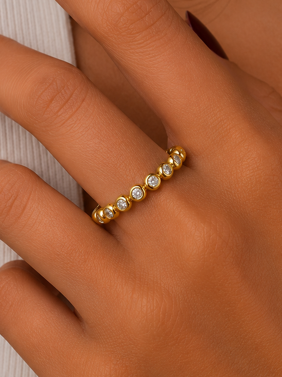 Crystal Orbit Beaded Ring