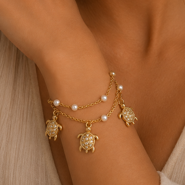 Pearl Turtle Bracelet