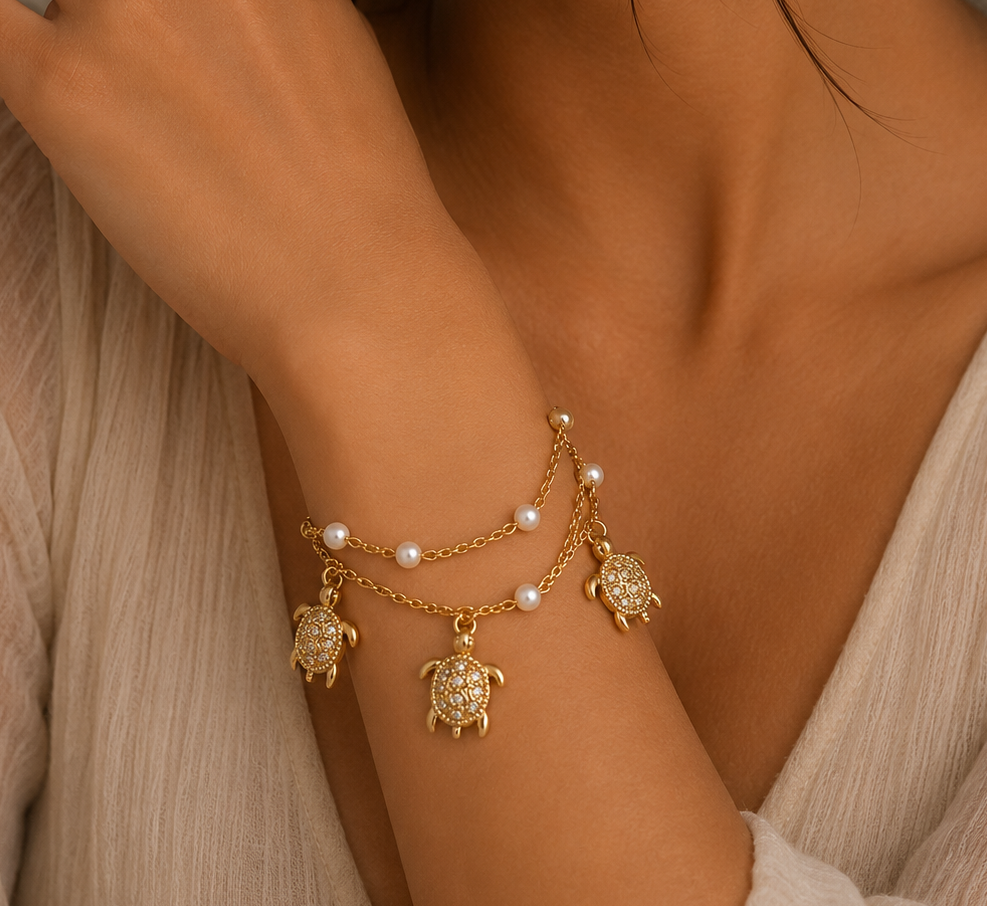 Pearl Turtle Bracelet