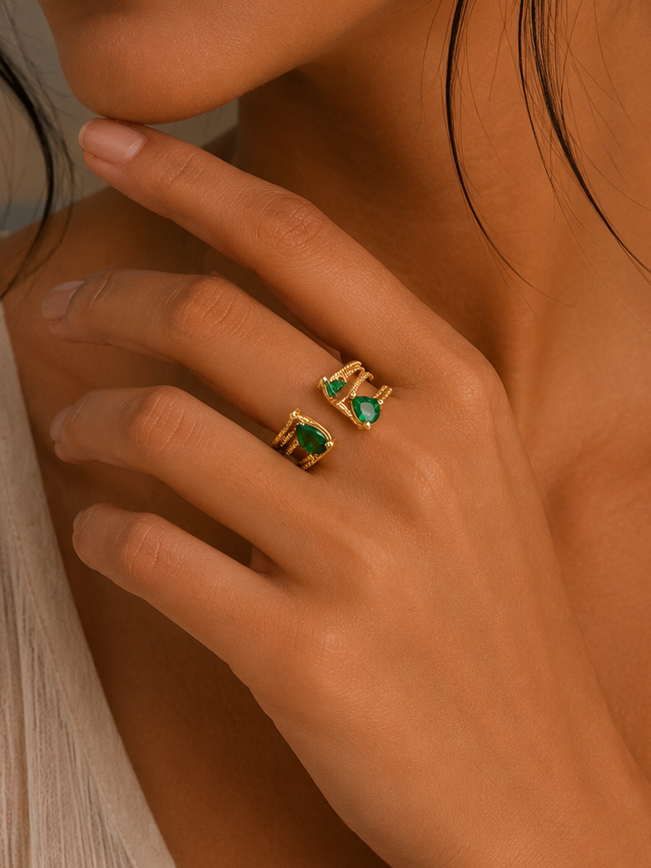 Emerald Grace Open Ring