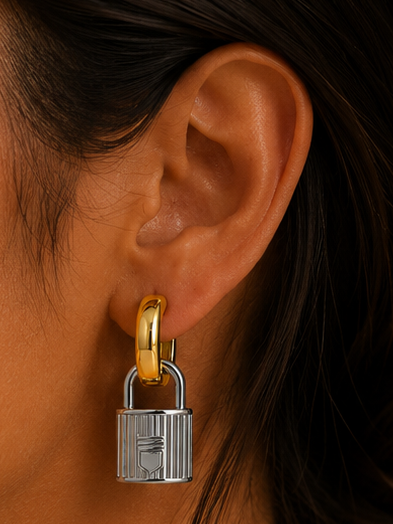 Lock & Luxe Hoop Earrings (2in1)