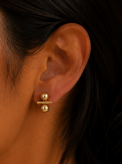 Orbit Gold Stud Earrings
