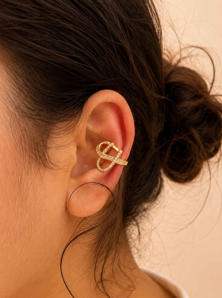 Infinity Heart Ear Cuff