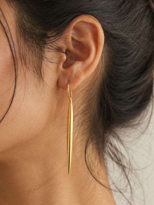 Sleek Gold Needle Earrings