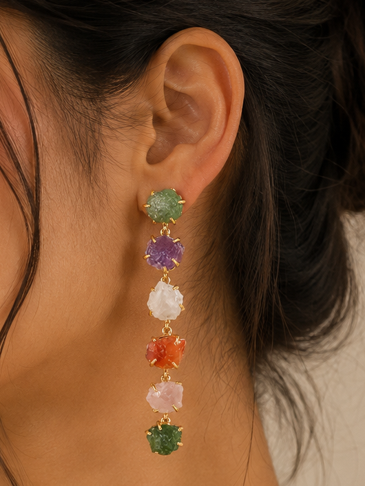 Aurora Raw Stone Drop Earrings