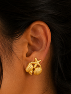 Seabreeze Starfish Shell Stud Earrings