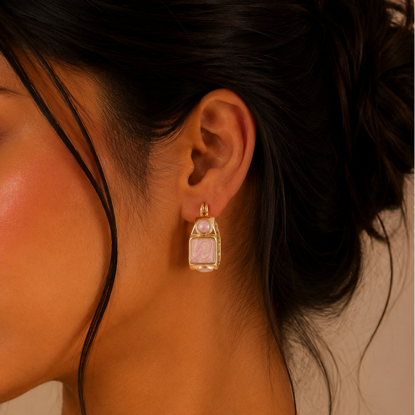Pink Marbled Enamel
