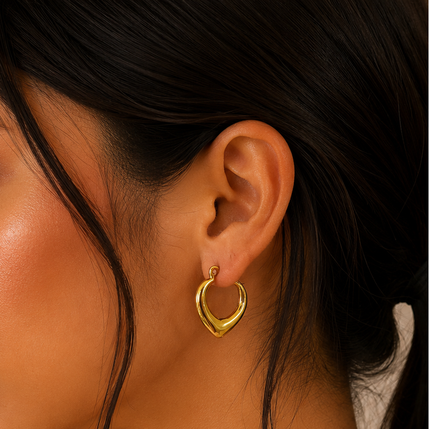 Luna Heart Hoop Earrings