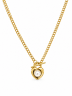 Pearl Heart Lock Necklace