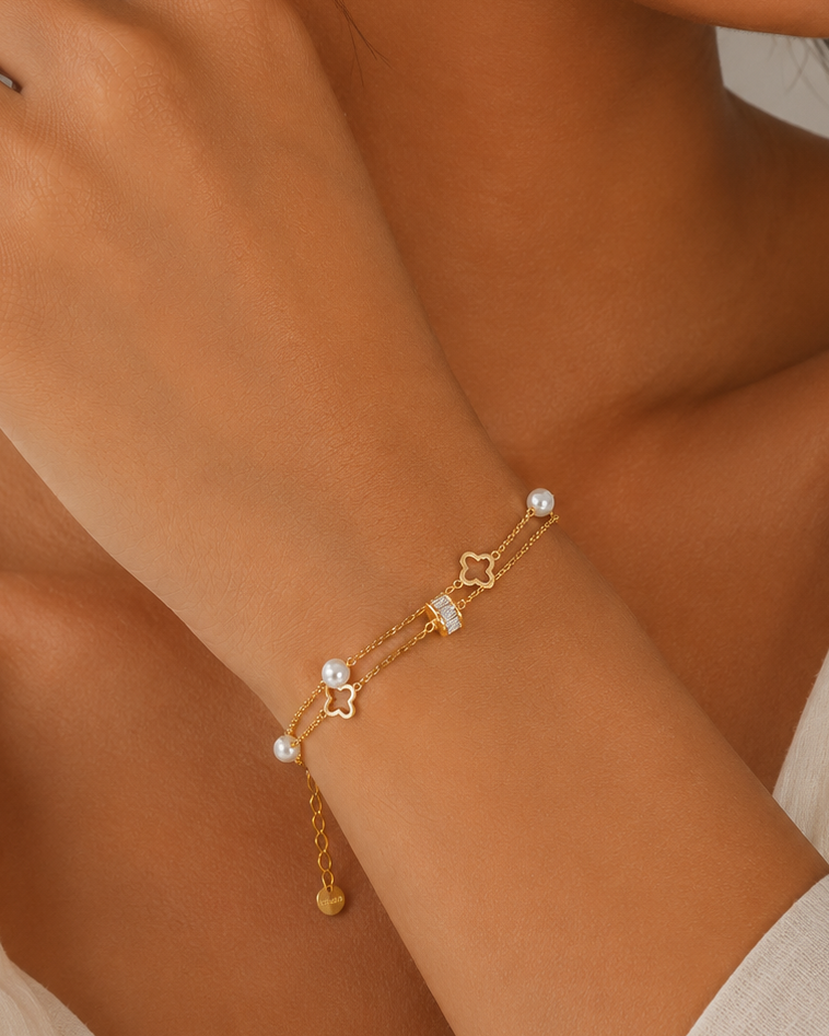 The Siena Layered Pearl Bracelet
