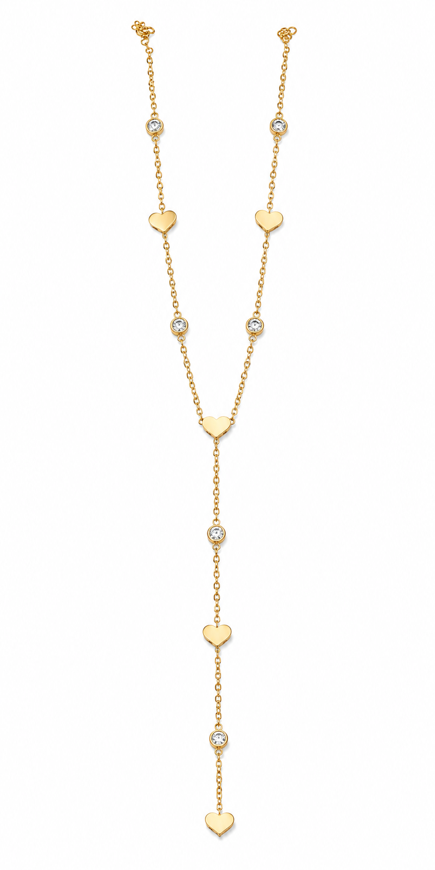 Long Heart Lariat Necklace