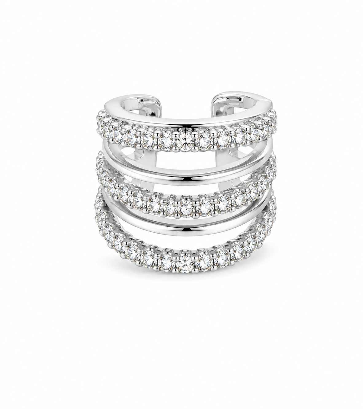 Layered Crystal Ear Cuff