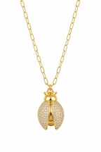 Celeste Crystal Beetle Necklace