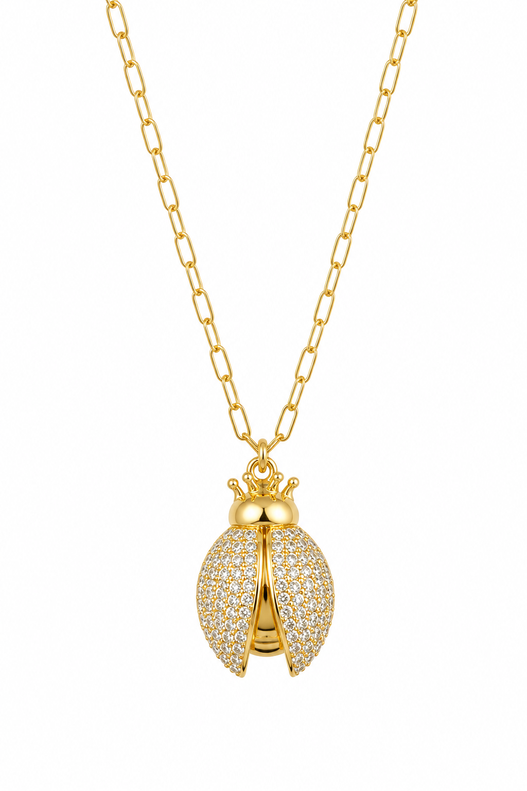 Celeste Crystal Beetle Necklace