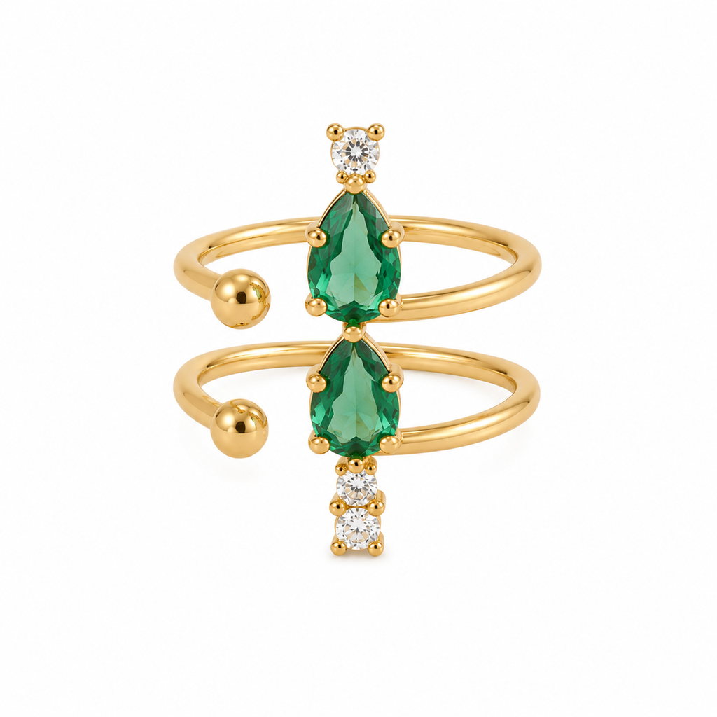 Emerald Cascade Ring