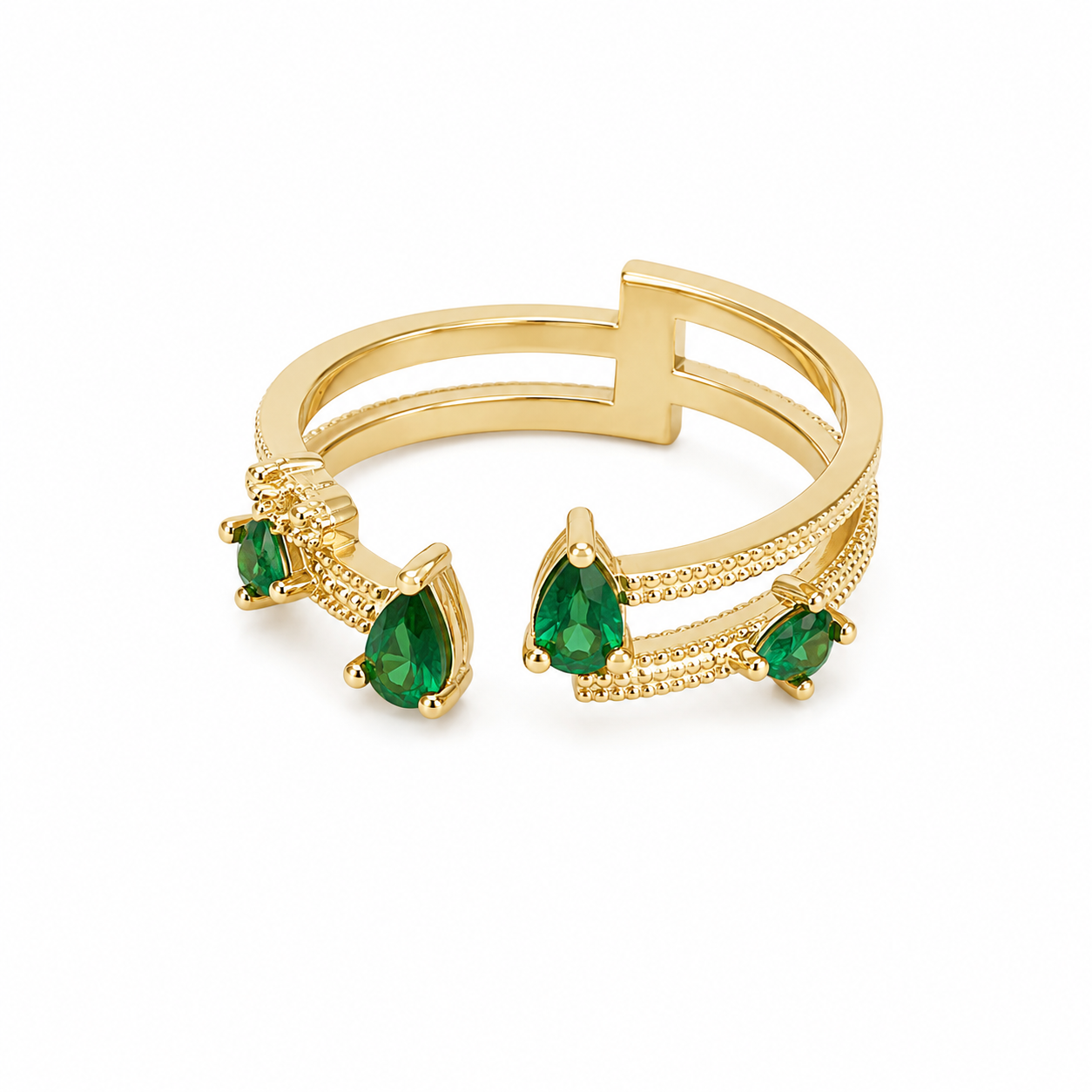 Emerald Grace Open Ring