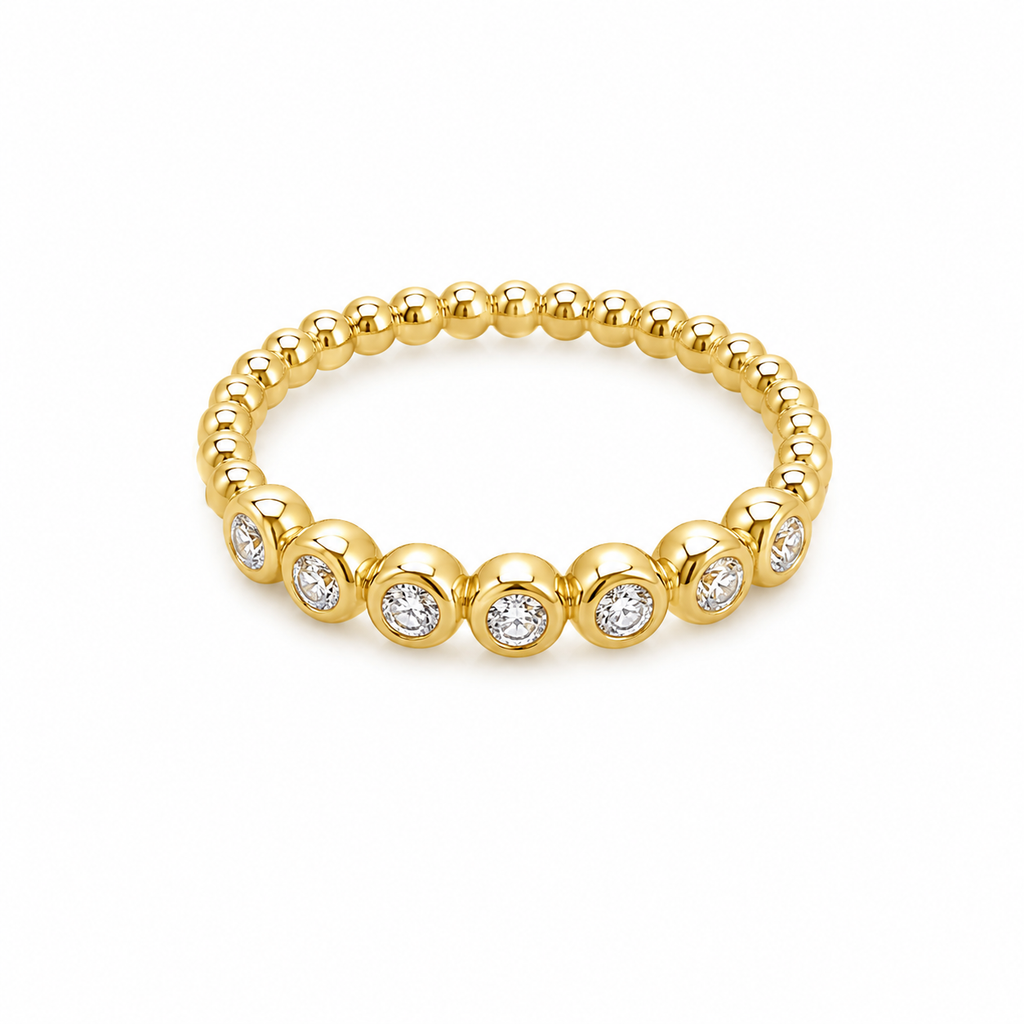 Crystal Orbit Beaded Ring
