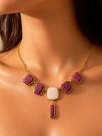 Berry Quartz Statement Necklace