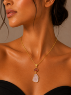 Rose Quartz Drop Pendant Necklace