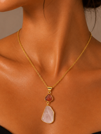 Rose Quartz Drop Pendant Necklace