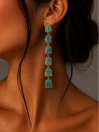 Aqua Cascade Statement Earrings