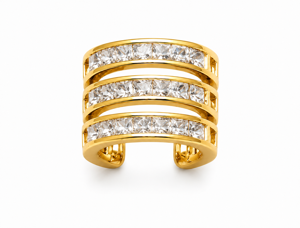 Regal Radiance Triple-Band Earcuff