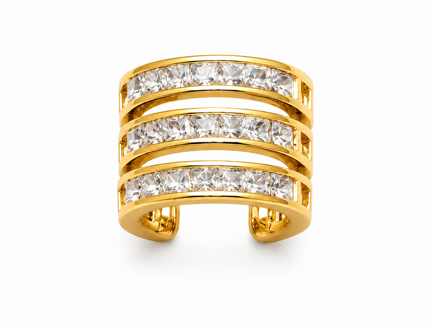 Regal Radiance Triple-Band Ring (Gold)