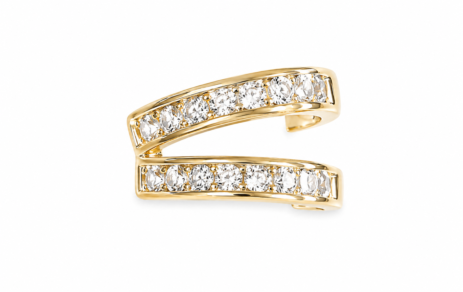 Crystal Cascade Wrap Ear Cuff (Gold)