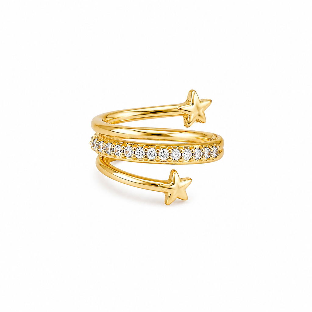 Celestial Twin Star Ear Cuff