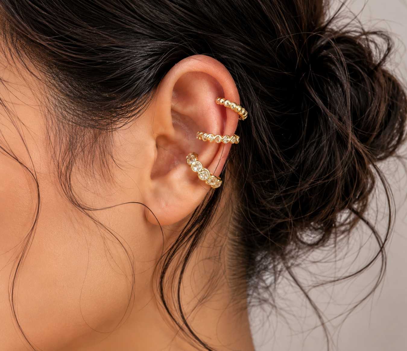 Radiant Heart Ear Cuff Set
