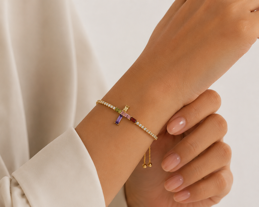 Prism Cross Tennis Bracelet