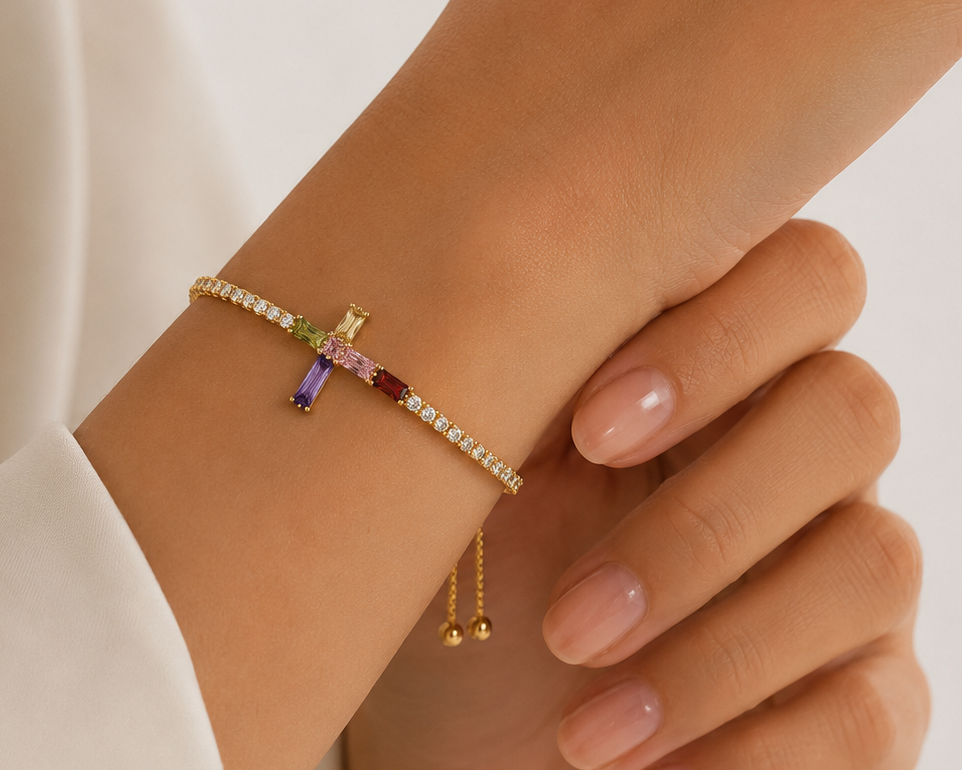 Prism Cross Tennis Bracelet