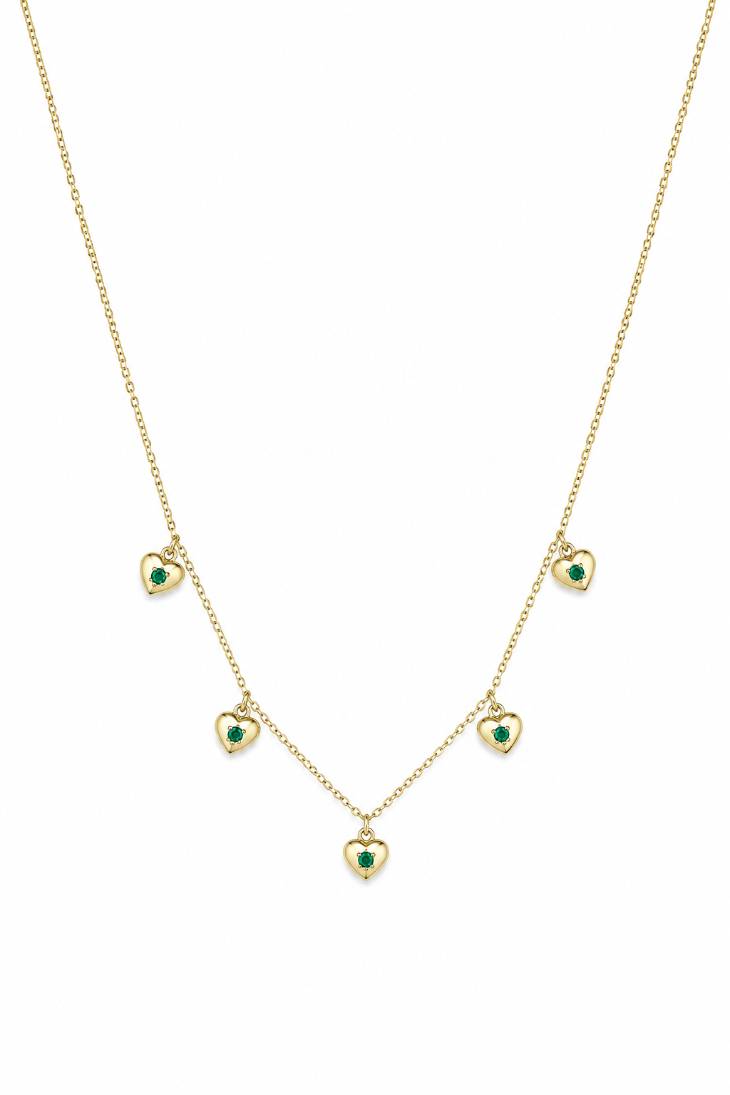 Emerald Heart Station Necklace