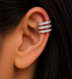 Regal Radiance Triple-Band Earcuff
