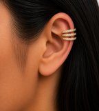 Regal Radiance Triple-Band Earcuff