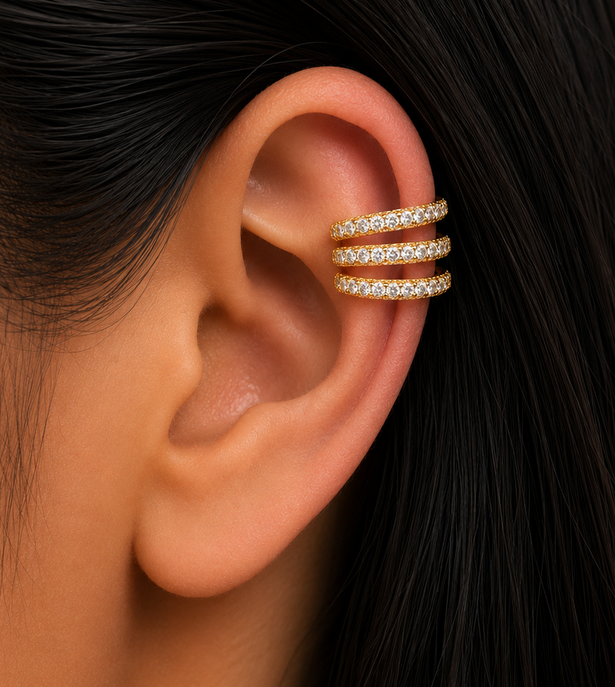 Regal Radiance Triple-Band Earcuff