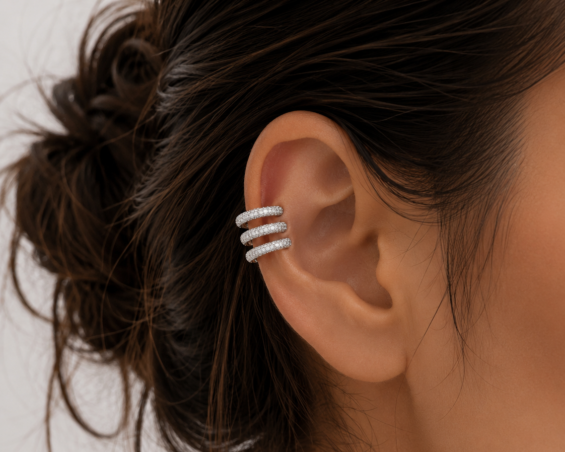 Triple Pavé Luxe Ear Cuff