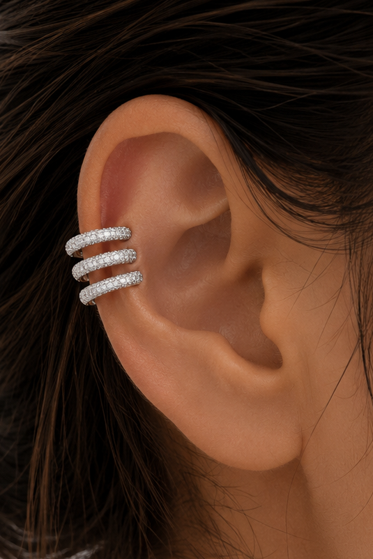 Triple Pavé Luxe Ear Cuff
