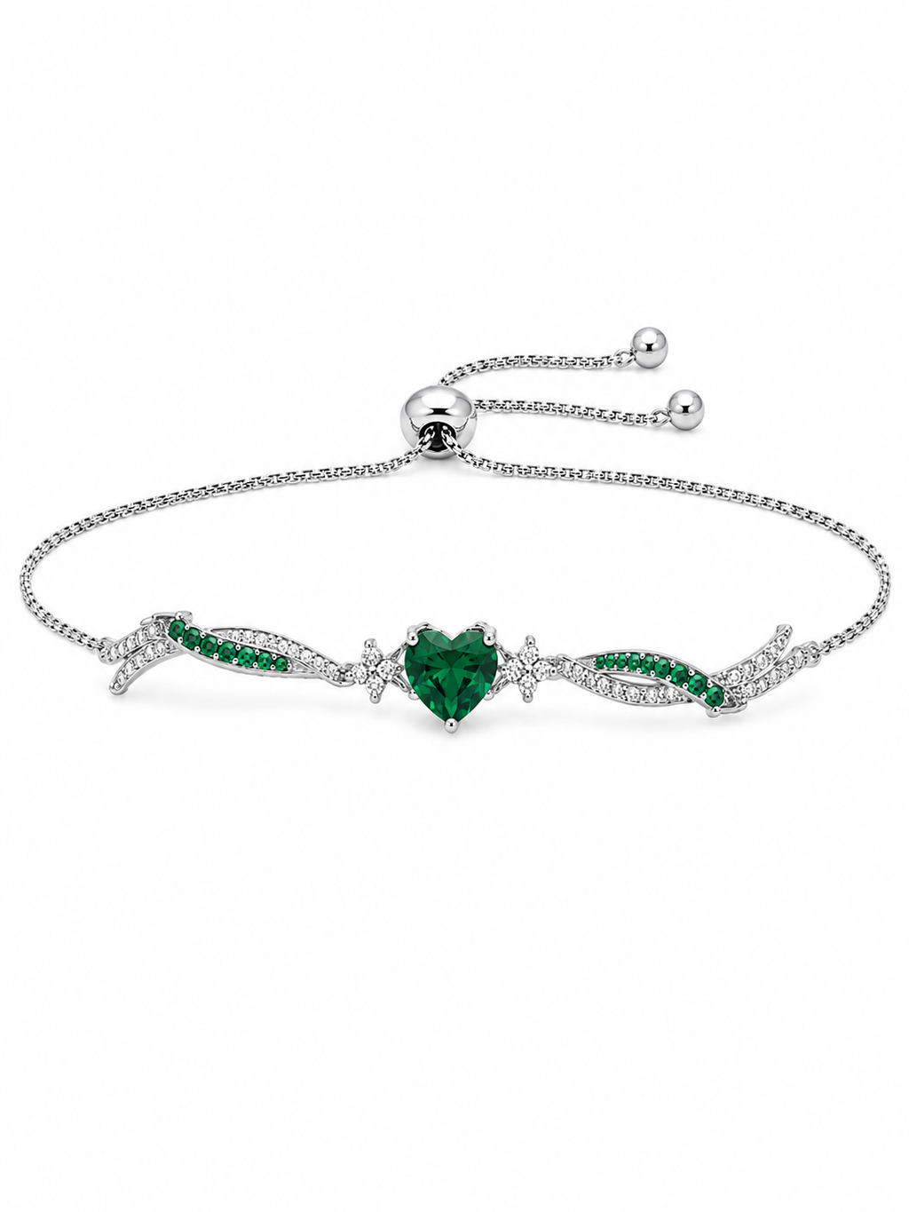 Emerald Grace Heart Bracelet