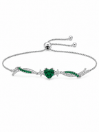 Emerald Grace Heart Bracelet