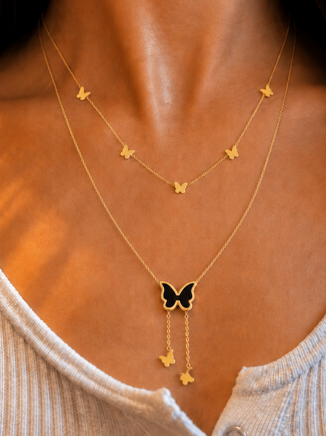 Butterfly Layered Necklace