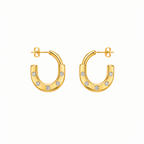 Crystal Horseshoe Gold Earrings