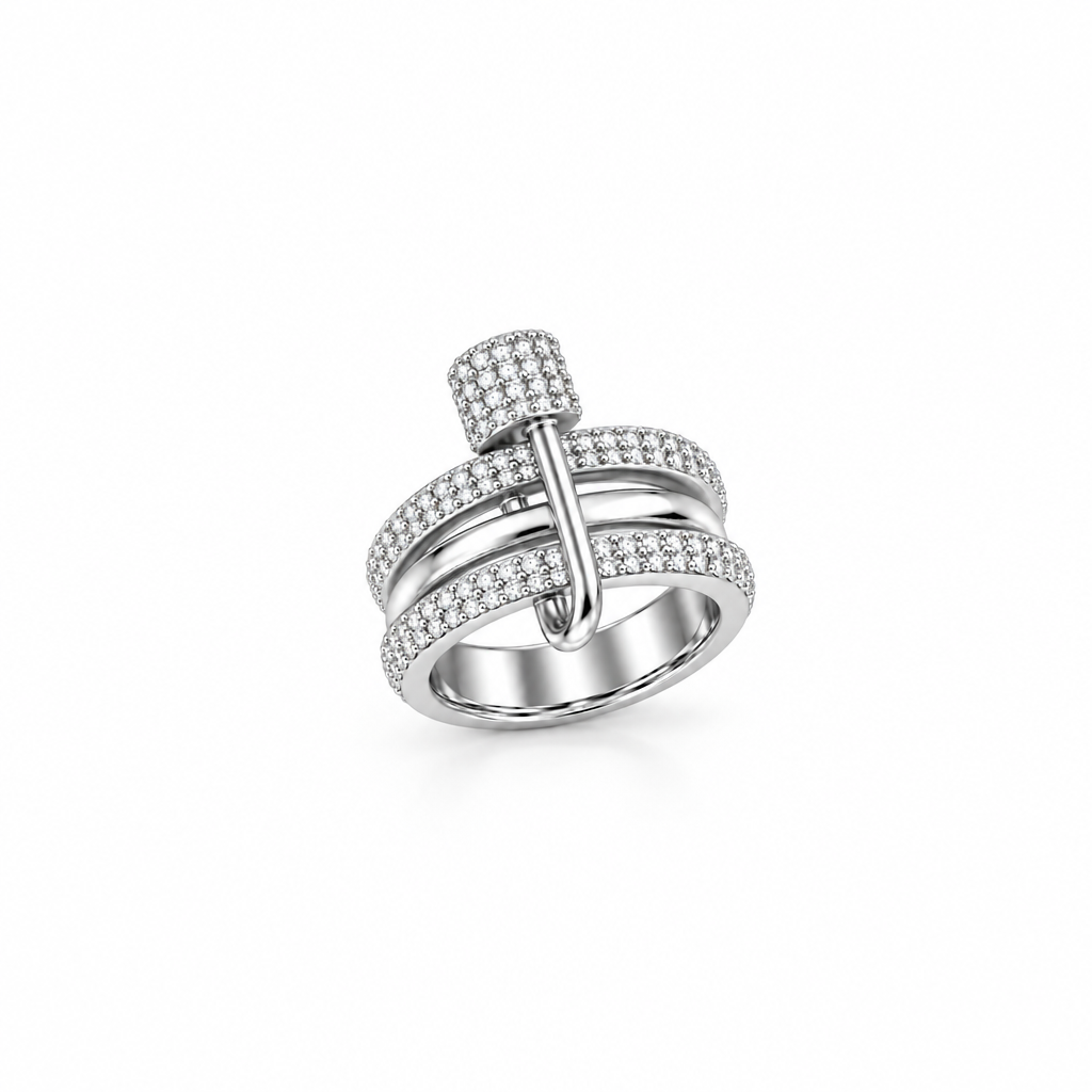 Pavé Hook Statement Ring