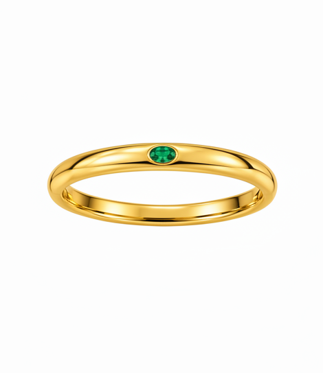 Emerald Glow Minimalist Gold Kada(BABYSIZE)